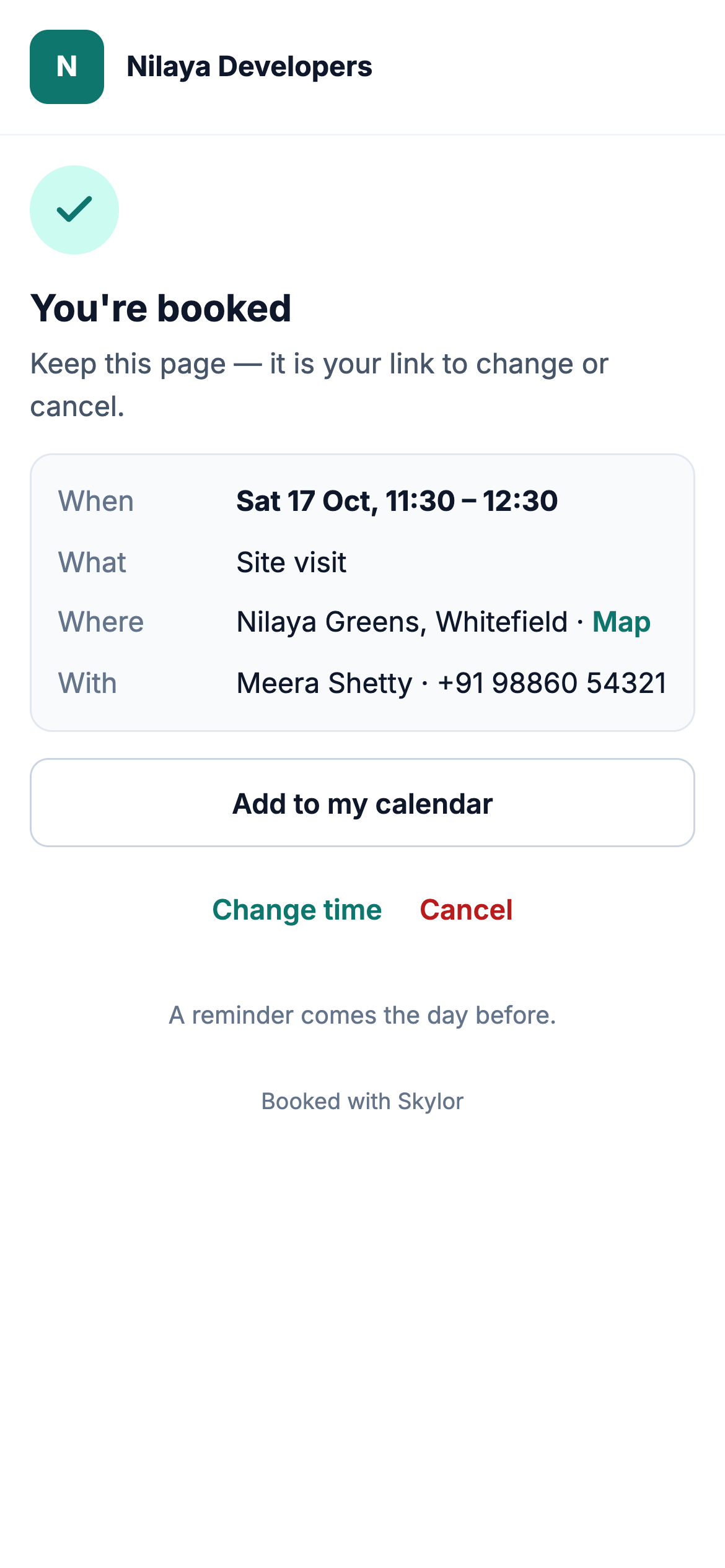 Customers book themselves, and change it themselves