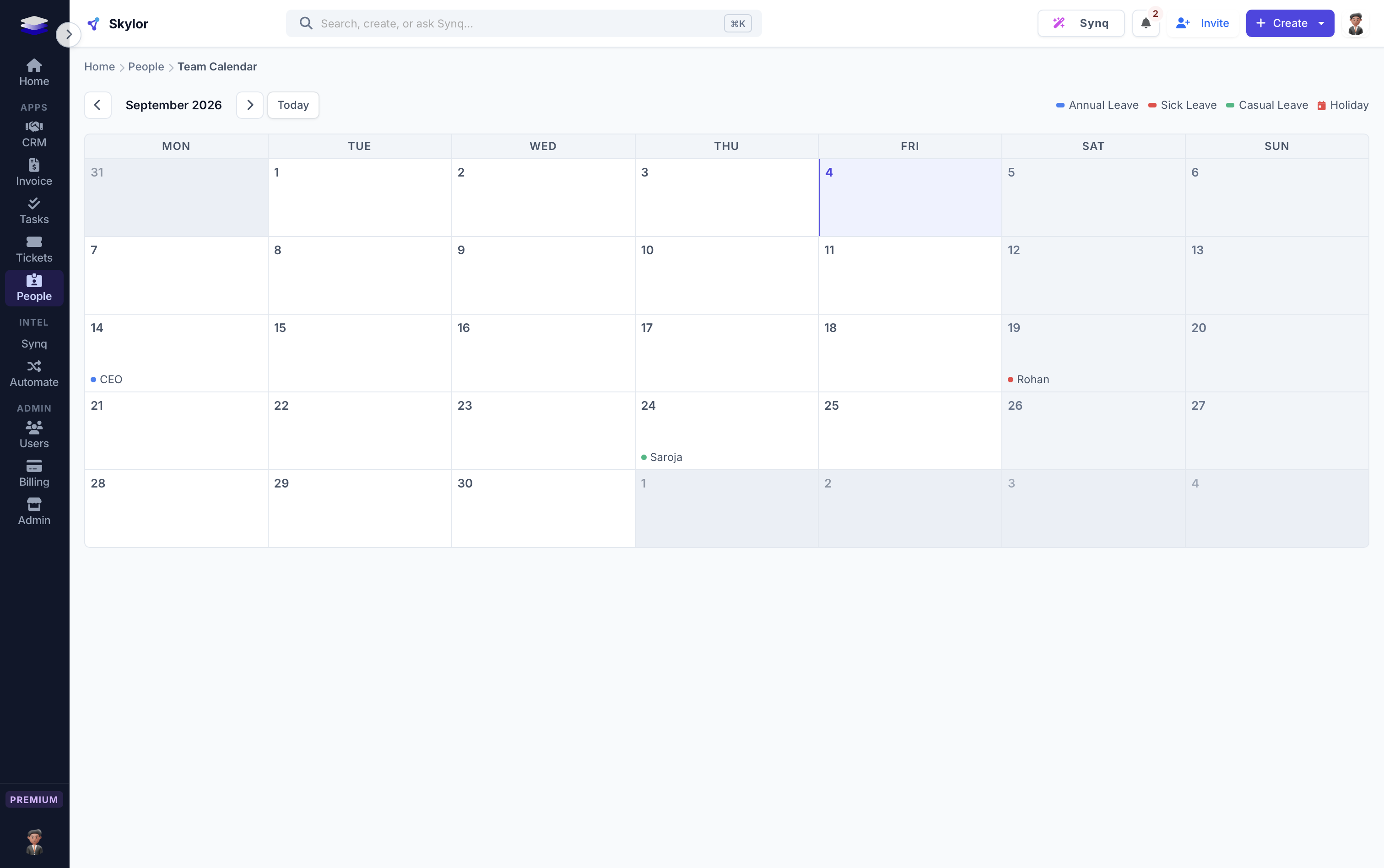 A calendar everyone shares